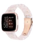 Wearlizer Resin Band Compatible with Fitbit Versa/Versa 2 /Versa Lite/Versa SE Bands for Women Men Lightweight Bracelet Replacement Wristband Strap for Versa 2 Smartwatch, Pink Flower