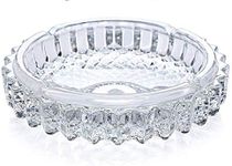 Crystal Cigar and Cigarette Heavy Glass Tabletop Ashtray, Glass Ash Tray, Round Tabletop, Glass Ashtray