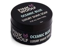 Pink Woolf Luxury Shaving Soap | For a True Wet Traditional Shaving Experience | Fresh Fragrance | With Shea Butter to Moisturize Skin | OCEANIC BLUE | 50gm