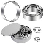 12 Piece Circle Stainless Pastry Donut Doughnut Cutter Set Round Cookie Cutters Circle Baking Metal Ring Molds