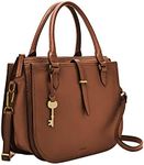 Fossil Women's Ryder Leather Satchel Purse Handbag, Brown