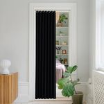 NICETOWN Accordion Sliding Door Curtains, Temporary Door for Privacy, Room Dividers for Bedroom, Thermal Insulated Curtains for Doorway/Shower Bathroom/Laundry Room, 1 PC, Black, W38 x L80