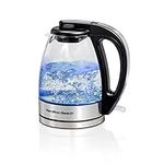 Hamilton Beach Glass Electric Tea Kettle, Water Boiler & Heater, 1 Liter, 1500 Watts for Fast, BPA Free, Cordless Serving, Auto-Shutoff & Boil-Dry Protection, Soft Blue LED (40930)