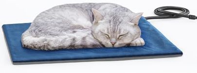 pecute Pet Heat Pad, Constant Heating Safe Electric Heating Pad Anti-Bite and Waterproof with Removable Double-Sided Flannel Cover and Flame Retardant Cotton, Soft Cosy for Cats and Dogs (S, 32x40cm)