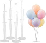 DONHUA Balloon Column Stand Kit - 4Sets with 100 Macaron Colored Balloons -Table Centerpiece Holders, Sticks with Base, Tie Tool, Flower Clips for Birthday Wedding Baby Shower Party Decorations