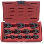 NEIKO 03323A Crowfoot Wrench Set 1/2" and 3/8” Drive, 12 Piece, SAE Crows Foot Wrench Sizes 5/16” to 1”, Chrome-Moly Flare Nut Wrench Set