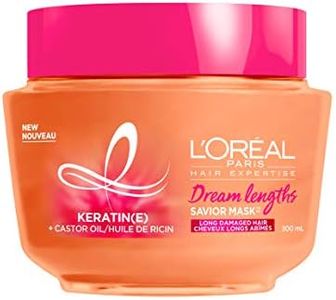 L’Oréal Paris Dream Lengths Savior Mask, Hair Mask for Long Damaged Hair, Formulated with Castor Oil & Keratin to Regenerate Damaged Length, 300ml