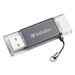 VERBATIM 64GB Store ‘n’ Go Dual USB 3.0 Flash Drive for Apple Lightning Devices - Graphite