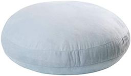 Hodeco Round Throw Pillow for Kids 16x16 100% Down-like Polyester Filling Super Soft Cushion Ultra Fluffy Feather-like Touch Decorative Round Floor Pillow for Couch Bed Sofa, Light Blue, 1 Piece