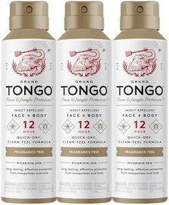 Grand Tongo Fragrance Free Insect Repellent, 12-Hour Mosquito & Tick Protection, Picaridin-Based, Water-Based, Lightweight, Quick-Drying, DEET Alternative, Face & Body Use, 3 Pack