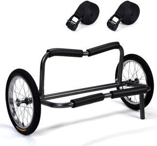 Morohope Kayak Cart Canoe Dolly Fishing Kayak Accessories Carrier Foldable Paddle Board Trolley Boat Trailer Transport with 16" Wheels and 2 Ratchet Straps