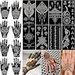 XMASIR 16 Sheets Tattoo Stencil Temporary Tattoo kit, Reusable Tattoo Stencils Indian Arabian Self Adhesive for Women