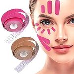 FANTESI 2 Rolls Anti Wrinkle Tape Wrinkle Patches, (500CM*2.5CM) Face Eye Neck Lift Tape Multifunctional High Elasticity Forehead Frown Facial Lip Mouth Wrinkles Treatment Band Sticker Chin Strap