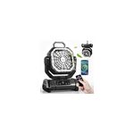 Kssvzz Rechargeable Camping Fan with Auto Swing & Remote – 30000mAh Battery Operated Tent Fan with LED Lantern, 4 Speeds, 4 Timers, 270° Tilt, USB Power Bank Output – Portable for RV, Fishing, Picnic