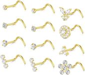 Briana Williams 18G Nose Studs Gold