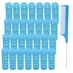 28PCS Plastic Hair Rollers Set 1.5cm/0.6in Heatless Hair Rollers Hair Curlers Snap on Rollers Self Grip Rollers Hairdressing Curlers Tools for DIY Hairdressing Hair Salon