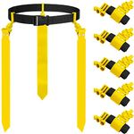 Junkin 6 Players Flag Football Belts and Flags Set Adjustable Football Belt for Youths Kids Teens Adults Training Equipment, Yellow, 47 inches/ 120 cm