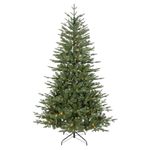 Dellonda Pre-Lit 7ft Christmas Tree with 350 Warm White LED Lights & 1,480 PE/PVC Tips - DH82