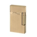 S.T. Dupont Ligne 2 Lighter, Vertical Lines Yellow Gold, Double Flame Cigar Burner