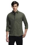 Dennis Lingo Green Floral Regular Collar Casual Shirt (DLMSHW23148_GN_XXL)