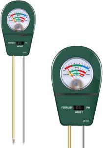 3 in 1 Soil Tester, Soil Fertility Test, Measure pH of Garden, Lawn Care, Potted, Horticultural Soil Moisture Meter Sensor, No Battery (Green)