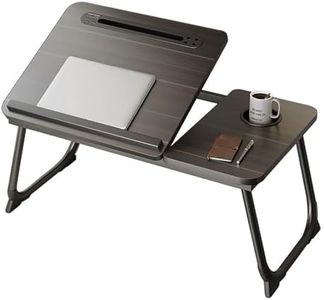 Laptop Desk for Bed, Adjustable Laptop Stand with 5 Different Angles, Portable Lap Tray Table with USB Charge Port and Cup Holder, Laptop Bed Desk Tray for Writing Working Reading (Black)