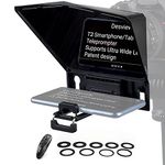 Desview T2 Teleprompter for iPad Tablet Smartphone up to 8 inch Beam Splitter Glass with Remote Control for DSLR Camera iPhone Video Recording