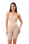 SHAPEMOUR Mid Thigh Bodysuit Bodyshaper, Sculpting Design Shapewear for Women, Body Shaper with Silicone Grip, No Steel Bones for All Day Comfort, Smooth and Seamless Fit (Skin, XXL)