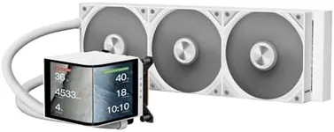 TRYX Panorama 360 White 360mm AIO 6.67'' AMOLED Curved Screen 3D Anamorphic Effect Customizable AIO Cooler 360mm Asetek 8th Gen V2 320w TDP Magnetic Performance Fan Intel LGA 1851/1700 AMD AM5/AM4