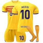 Soccer Jersey Kids #10 22/23 Yellow Boys Football Suits Youth Jerseys Socks Shorts Maillot de Foot Enfant Ensemble Foot Enfant Maillot de Soccer Chandail de Soccer Enfant Soccer Gifts for Boys 8-12