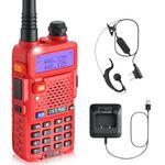 eSynic UV-5R Professional Rechargeable UV5R Radio Dual Band VHF/UHF 128 Channels with FM VOX Function LED Display 2 Way Radio Scanner Walkie Talkie Long Range for Ham, Hunting, Outdoor, Construction