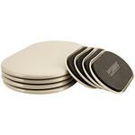 Super Sliders Multi-Pack Oval Reusable Furniture Sliders for Carpet - Effortless Moving and Surface Protection, Beige (8 Pack)