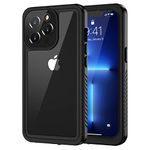 Lanhiem iPhone 13 Pro Max Case, IP68 Waterproof Dustproof Shockproof Case with Built-in Screen Protector, Full Body Sealed Underwater Protective Cover for iPhone 13 Pro Max (Black)