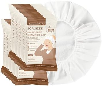 Scrubzz Shampoo Caps No Rinse for Elderly and Bedridden Patients, Rinse Free Shampoo Caps for Post Surgery and Hospital Stays, Waterless Hair Washing Shower Caps - Coconut Vanilla - 24 Pack