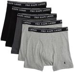 RALPH LAUREN POLO P5 Classic Fit Cotton Boxer Briefs, 2 Andover Heather/Madison Heather/2 Polo Black, XL