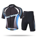 FREE FISHER Cycling Jersey Kids,Short Sleeve Cartoon Road Mountain Bike Jersey Set/Top/Short for Girls Boys Breathable (Jersey Set Black, 11-13 Years)