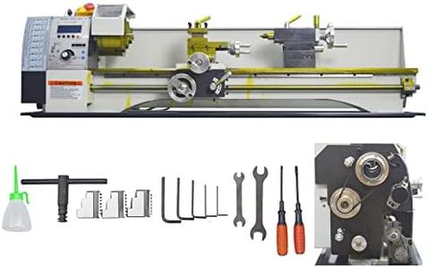 INTSUPERMAI Mini Metal Lathe Imperial/Metric Benchtop Lathe 8"X32" Precision Metal Lathe Electronic Change Gear Mini Lathe 1100W