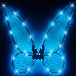 Light up Fairy Wings for Adults,LED Butterfly Wings for Girls Women,Halloween Costume Dress Up, Christmas Gift for Kids