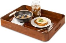 Acacia Wooden Serving Trays with Ha