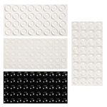 164pcs Braille Stickers for Low Vision Aid Visually Impaired, Silicone Bump Dots Blind or Supplies Braille Stickers Mixed Sizes for Blind Visually Impaired Elderly (Black & White)