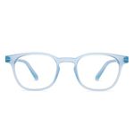 HUSTLR Lenskart As Seen On Shark Tank | Peyush Bansal Glasses | Zero Power Bluecut & Antiglare Computer Eyeglasses | Sky Blue Full Rim Square | For Men & Women | Small | LB E14058