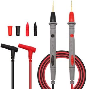 CABLEPELADO Cable de prueba multímetro, Sondas de Prueba de Multímetro, Cable multímetro digital, sondas de prueba eléctricas digitales, Soporta hasta 1000v 10A, Longitud del cable 1 metro