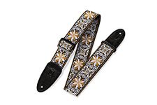 Levy's M8HT-13 2" 60's Hootenanny Jacquard Weave Guitar Strap With Polypropylene Backing, Garment Leather Ends And Tri-glide Adjustment.