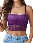 Avidlove Bralettes for Women Lace Tube Top Spaghetti Strap Tank Top (Purple Small)