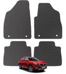 Carsio Rubber Car Mats For MG HS Automatic 2019 to 2023 Tailored Fit Floor Mat Set Complete Accessory Black Custom Fitted - All Weather & Heavy Duty, Anti-Slip Backing with Clips