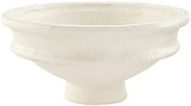 Mud Pie Paper Mache Pedestal Bowl, Pedestal, 6''x12'' Dia, White