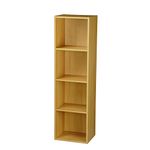 TOP Marques Collectibles Taylor & Brown® 1, 2, 3, 4 Tier Wooden Bookcase Shelving Display Storage Wood Shelf Shelves Unit (Beech, 4 Tier)