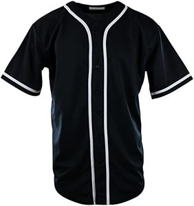 ChoiceApparel Mens Plain Solid Color Baseball Jersey (XL, Black)