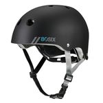 80SIX Multi-Sport Skateboard Helmet for Kids Teens&Adults-Certified Hardshell Protective Scooter&Bike Helmet with Fit Dial for Bike, Skateboard, BMX&Inline Skate,Black Matte,M/L