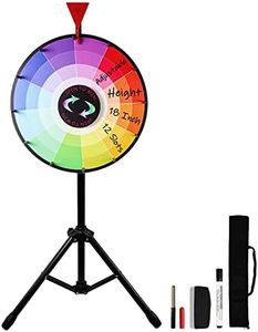 iElyiEsy 18 Inch Spinning Prize Wheel, 12 Slots Heavy Duty Editable Spinning Wheel for Fortune Height Adjustable Roulette Wheel for Carnival Trade Show, Red (18TC)